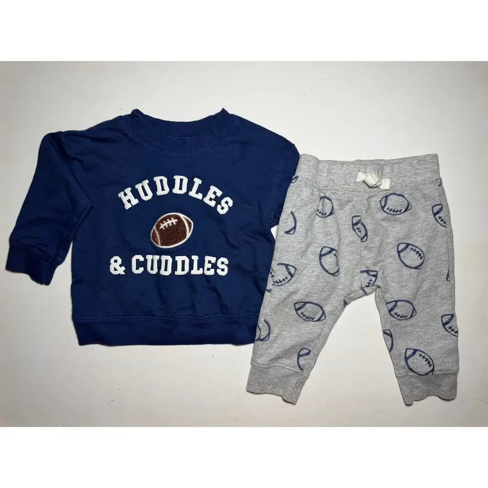 Carter’s Baby Boy 6M Football Dinosaur Outfit Lot Hoodie Pants 4 Pieces
